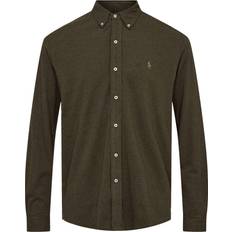 Polo Ralph Lauren Grøn Overdele Polo Ralph Lauren Skjorte pique med olivengrøn melering og ikonlogo