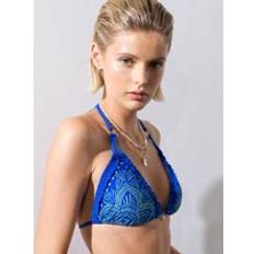 French Connection Swimwear French Connection Blue Mosaic Triangle Bikini Top Blue