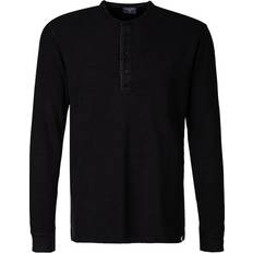 Olymp Herre Sweatere Olymp Herren Longsleeve schwarz Baumwolle unifarben