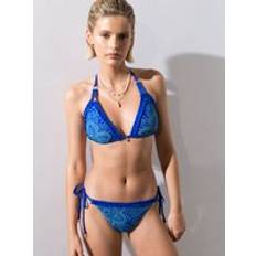 French Connection Swimwear French Connection Blue Mosaic Tie-Side Bikini Bottom Blue