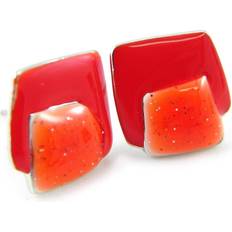Red Earrings Noa [H2337] Red 'Coloring' Designer Earrings