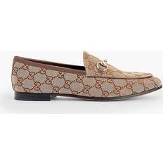 Gucci Women Low Shoes Gucci Womens Beige Ebony Jordaan Gg Canvas Loafers Eur Women BEIGE EBONY