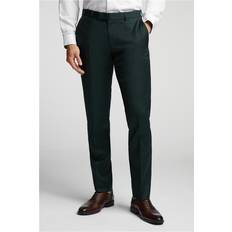 Alexandre Of England Bottle Green Twill Tailored Fit Men's Trousers 42R