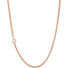 Rose Gold - Unisex Necklaces Nuragold 10k Rose Gold 1.5mm Thin Diamond Cut Necklace - 10k Rose Gold