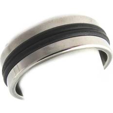 Silikon Ringer Les Tresors De Lily Steel ring 'Peaceful' black silver mm silicone