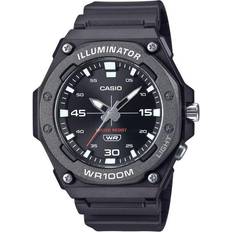 Casio illuminator analog black led light mw-620h-1av 100m