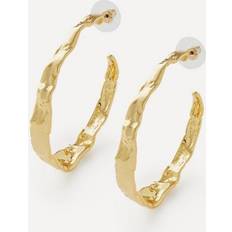 Alexis Bittar 14ct Gold-Plated Brut Textured Hoop Earrings One