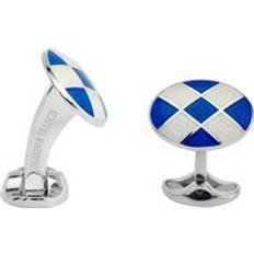 Blue Cufflinks Deakin & Francis Cufflinks Sterling Silver Royal Blue Enamel Silver