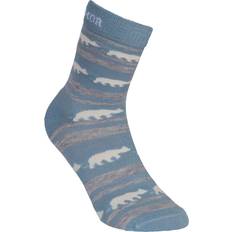 Striped Bear Merino Socks - Blue Shadow