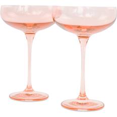 Estelle Colored Glass Blush Pink Champagne Glass 8.25fl oz 2