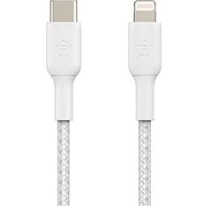 Belkin BOOST CHARGE Braided USB-C to Lightning Cable, 1 m 3.3 ft, White Quill