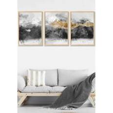 Set Of 3 Mountains Framed Art
