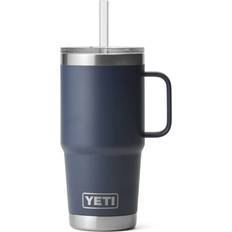 Yeti Rostfritt stål Termosmuggar Yeti Rambler Straw Mug 2.0 Mugg Black 25 oz Termosmugg