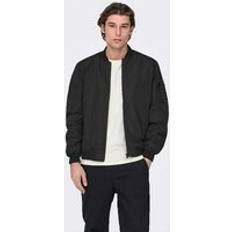 Multicoloured Jackets Only & Sons Side Sleeve Pocket OTW VD Bomber Jacket Black