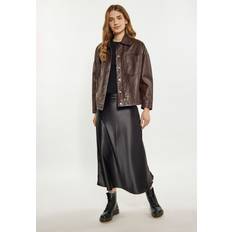 Multifärgade - Skinnjackor DreiMaster DreiMaster Vintage Jacke Braun Regular Fit für Damen