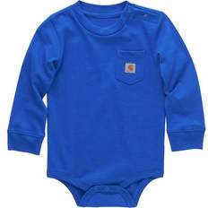 Children's Clothing Carhartt Infant Boys Long Sleeve Pocket Bodysuit Blue 24M