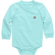 Children's Clothing Carhartt Infant Boys Long Sleeve Pocket Bodysuit Blue 18M