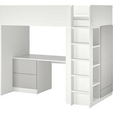 Loftsängar IKEA SMÅSTAD loftsäng, vit grå/med skrivbord med 3
