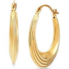 Macy's Earrings Macy's Ridge Texture Hoop Earrings in 14k Gold Gold