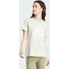 Linen T-shirts Adidas Essentials Logo Tee Linen Green Womens