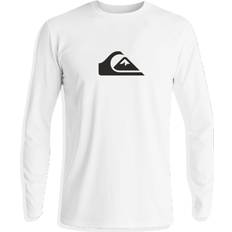 Rash Guards & Base Layers Quiksilver Men's Solid Streak Long Sleeve Rashguard, Medium, White