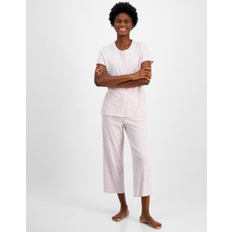 Women Sleepwear Charter Club Women's 2-Pc. Cotton Printed Cropped Pajamas Set, Created for Macy's Paisley Dot