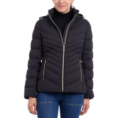 Nylon - Women Coats Michael Kors Women's Hooded Packable Down Puffer Coat - Black