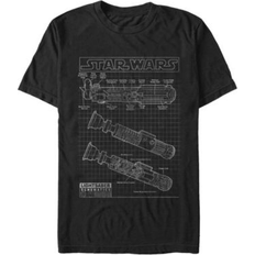 Clothing Fifth Sun Star Wars Men's Classic Lightsaber Schematics Short Sleeve T-Shirt Black