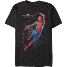 Tops Fifth Sun Marvel Men's Spider-Man Far From Home Web Jump Action Pose, Short Sleeve T-shirt Black