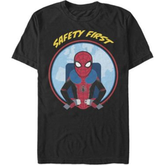 Clothing Fifth Sun Marvel Men's Spider-Man Far From Home Buckle Up Safety First, Short Sleeve T-shirt Black