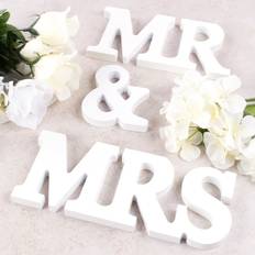 White Table Decorations Super Z Outlet White Wooden Mr and Mrs Signs Wedding Present for Party Table Top Dinner Decoration, Display Stand Figures, Home Wall