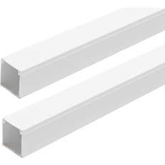 PVC Kabelkanal 40x40mm, 2m med Lim Hvid