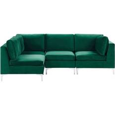 Corner Sofas - Modular Beliani Right Hand Modular L-Shaped Velvet Evja Sofa