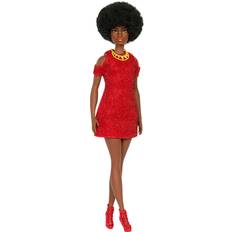 Red Dolls & Doll Houses Mattel Barbie Fashionistas Doll Black Hair and Red Dress