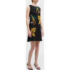 Dresses Misook Embroidered Mini Sweater Dress Black/Ochre/Multi