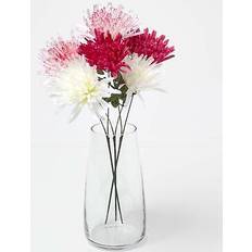 Multicolore Plantes Artificielles Homescapes Chrysanthèmes Artificiels Sur Tige Lot de 3 - Fuchsia, Rose, Blanc Plante Artificielle