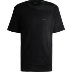 HUGO BOSS T-shirts HUGO BOSS Cotton-jacquard regular-fit T-shirt with seasonal artwork- Black Men's T-Shirts