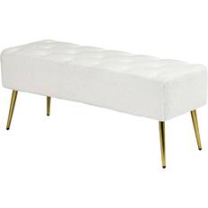 Beige Sofabänke Homcom Polsterbank Cremeweiß Sofabank