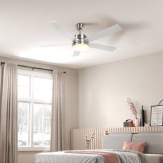 Natural Ceiling Flush Lights Homcom Fan 132cm Mount Fan with Ceiling Flush Light