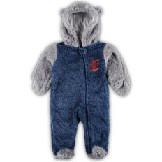 Children's Clothing Outerstuff Newborn and Infant Navy/Gray Detroit Tigers Game Nap Teddy Fleece Bunting Full-Zip Sleeper