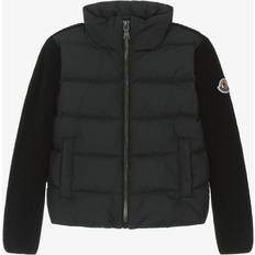 Black Cardigans Moncler Enfant Boys Black Down Padded Wool Zip-Up Top