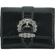 Jimmy Choo Lizard Printed Leather Flap Wallet - Black