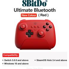 Maxpower Red 8BitDo Ultimate Wireless Bluetooth Controller Gamepad with Charging