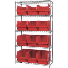 Red Shelving Systems Quantum Storage Single Side Wire Shelving System