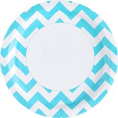 Stripes Disposable Plates Karibik Blaue Zick-Zack Pappteller 8 St. ✿