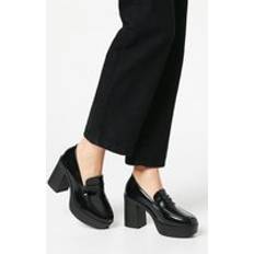 Cash High Heel Chunky Penny Loafers Black