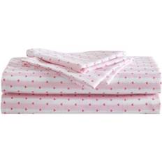 Betsey Johnson Wonderland Stripe Microfiber Bed Sheet Pink, Red