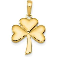 Charms & Pendants Precious Accents 14k gold polished solid shamrock pendant 0.6 x in