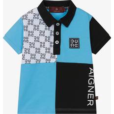 Black Polo Shirts Aigner Baby Boys Blue & Black Cotton Polo Shirt