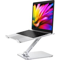 Babacom BABACOM Laptop Stand Lap Desk Ergonomic Foldable with Adjustable Height Ventilated Aluminium Alloy Riser Compatible with All 10-16" Laptops Silver